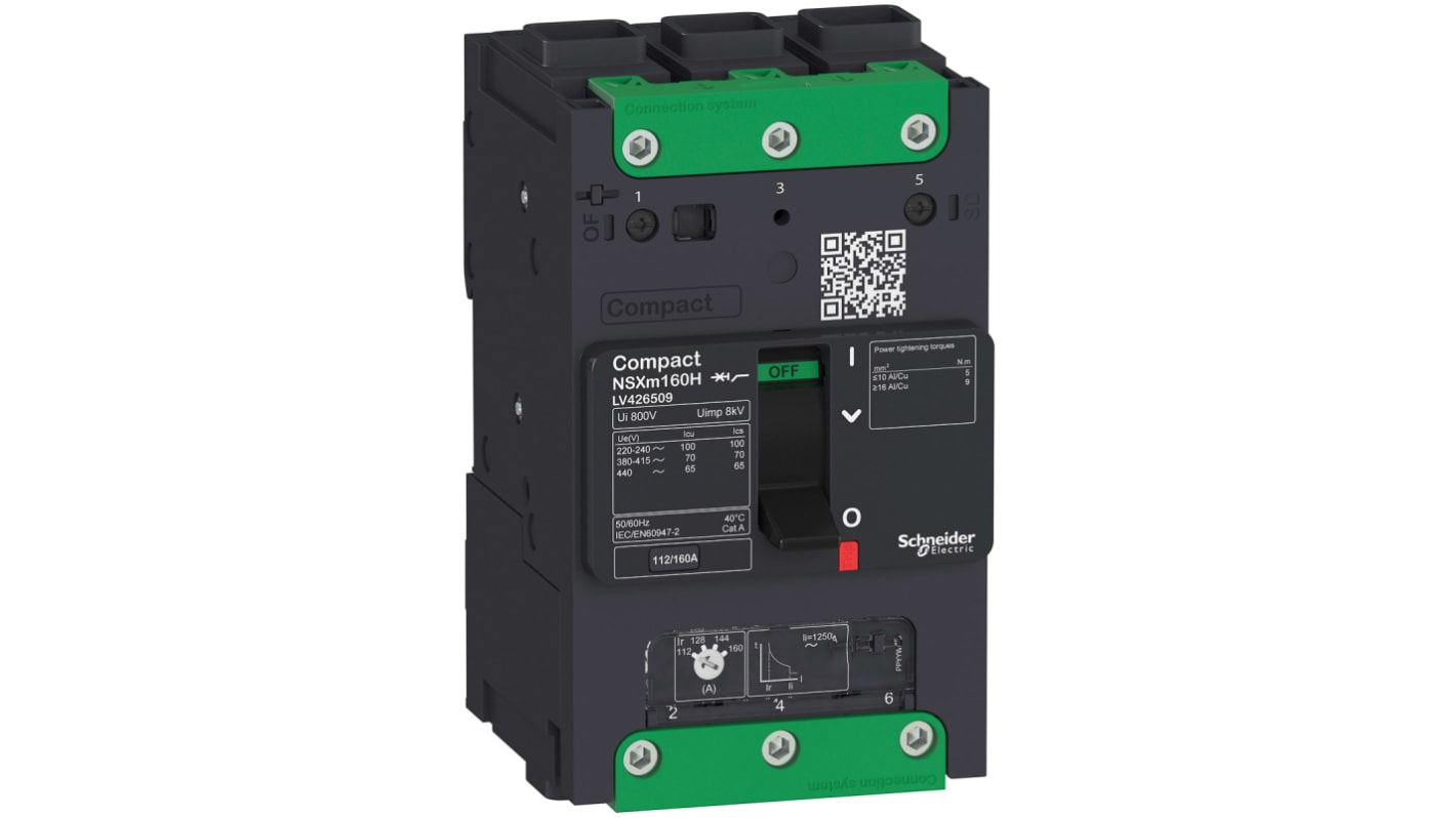 Schneider Electric, Compact MCCB 3P 25A, Breaking Capacity 70 kA, Clip-On