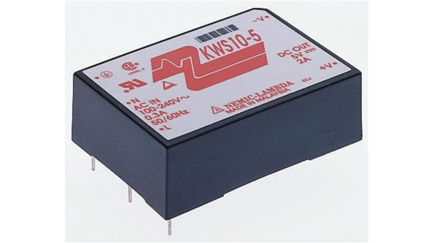 TDK-Lambda Switching Power Supply, KWD15-1515, ±15V dc, ±520mA, 15W, Dual Output, 110 → 340 V dc, 85 →