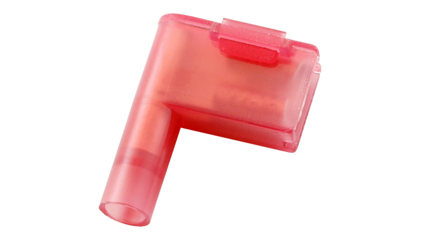 RS PRO Red Insulated Female Spade Connector, Double Crimp, 6.35 x 0.8mm Tab Size, 0.5mm² to 0.75mm²