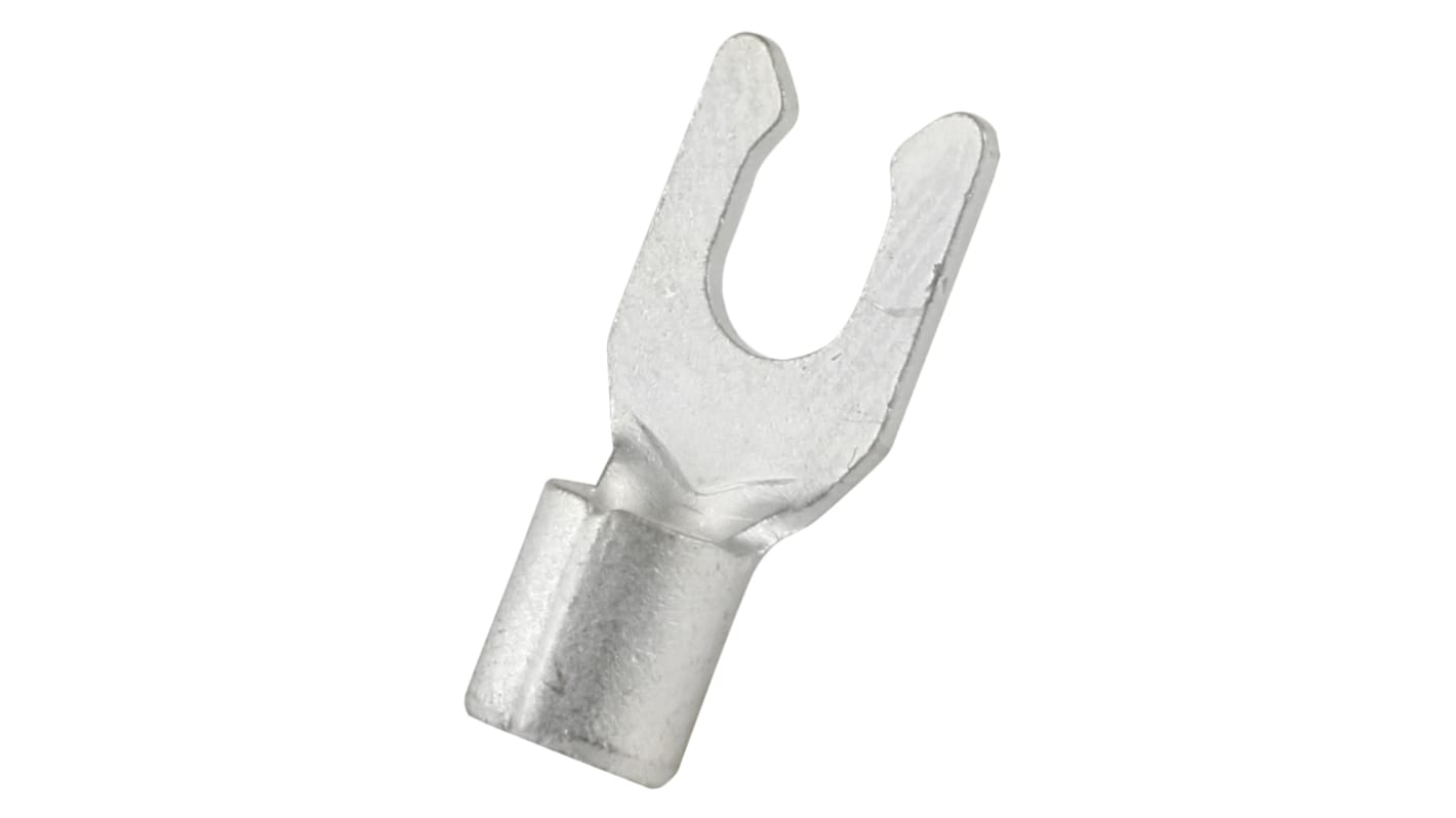 RS PRO Uninsulated Crimp Spade Connector, 4mm² to 6mm², 12AWG to 10AWG, 4.3mm Stud Size