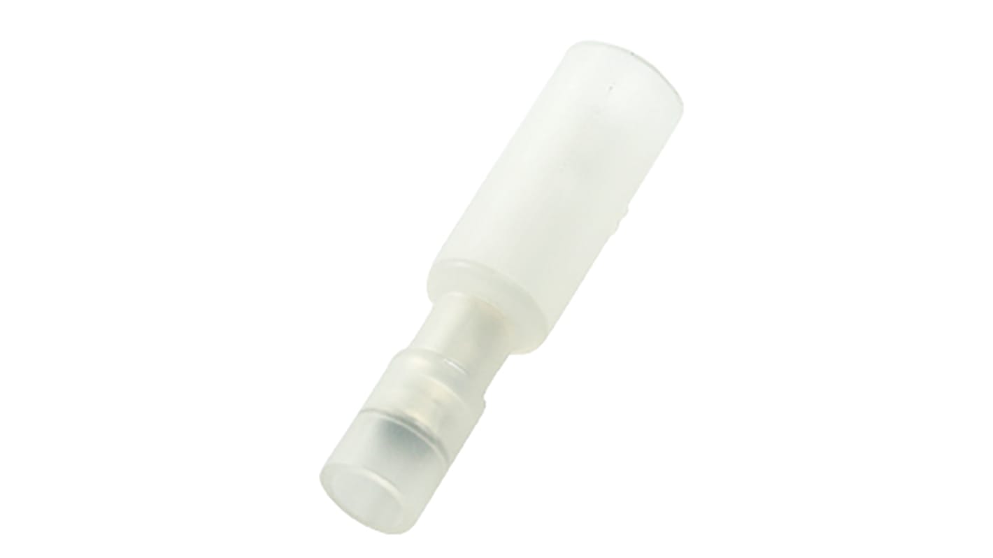 RS PRO Insulated, Clear Crimp Bullet Connector, 0.5mm² to 0.75mm², 22AWG to 18AWG, 2 mm, 3.5 mm Bullet diameter
