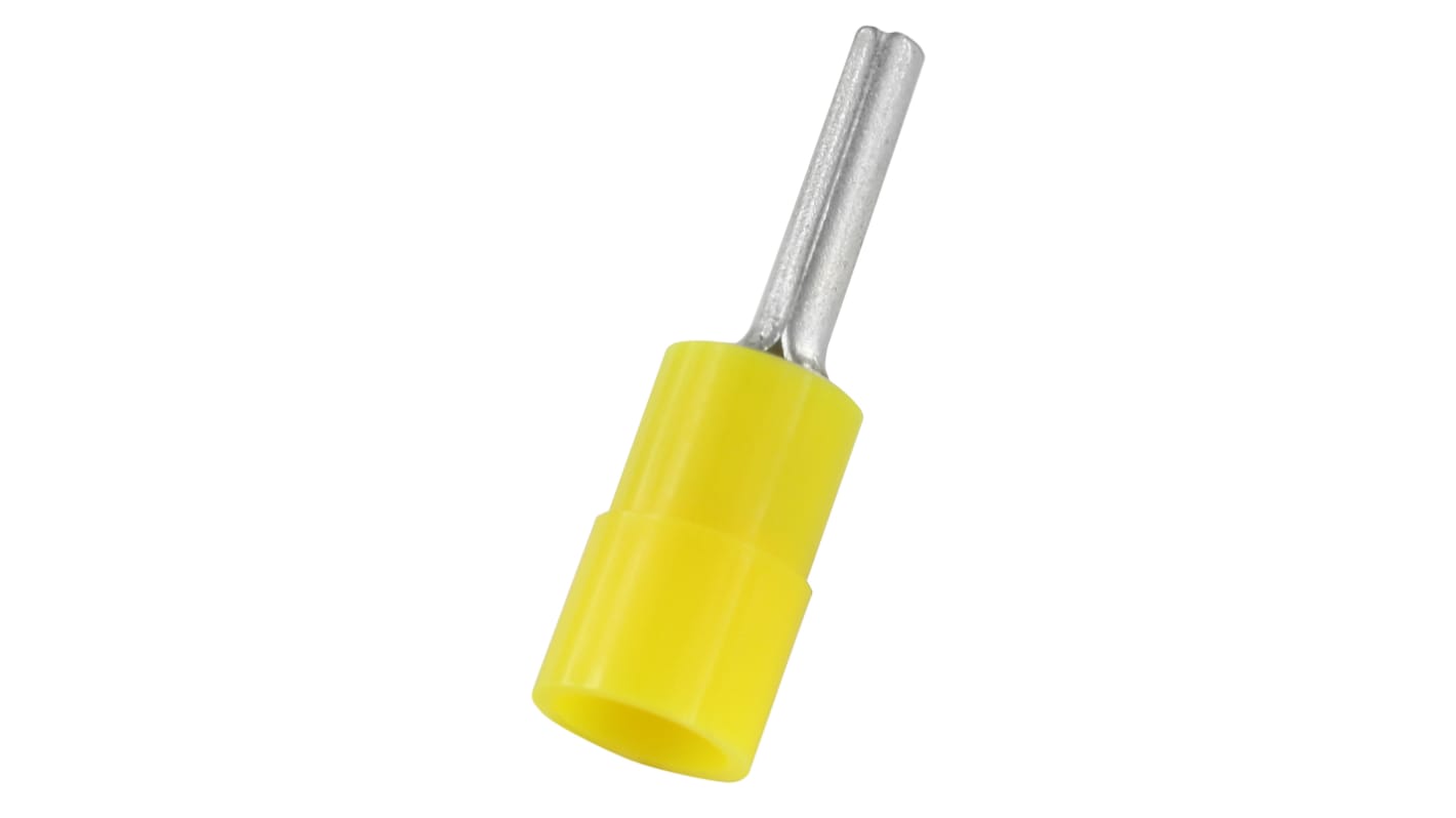 RS PRO Stiftkabelschuh, Gelb Isoliert Nylon min. 4mm², max. 6mm² 12AWG 10AWG, Ø 2.8mm