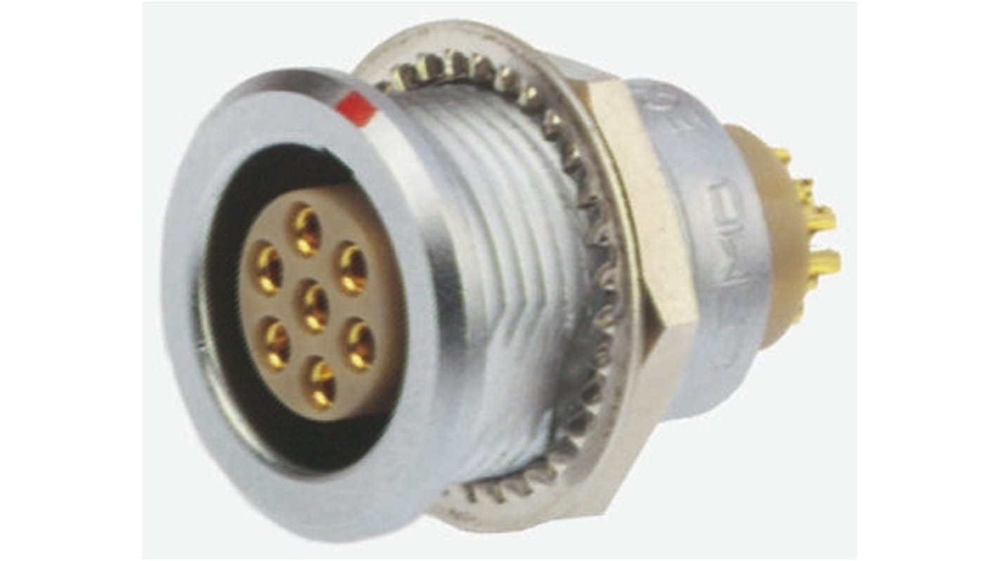 Lemo Circular Connector, 19 Contacts, Panel Mount, Socket, Female, IP50, 2B Series