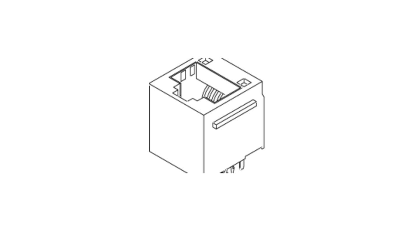 Connettore RJ45 Femmina Molex Cat5e, 8P8C vie, Montaggio con foro passante
