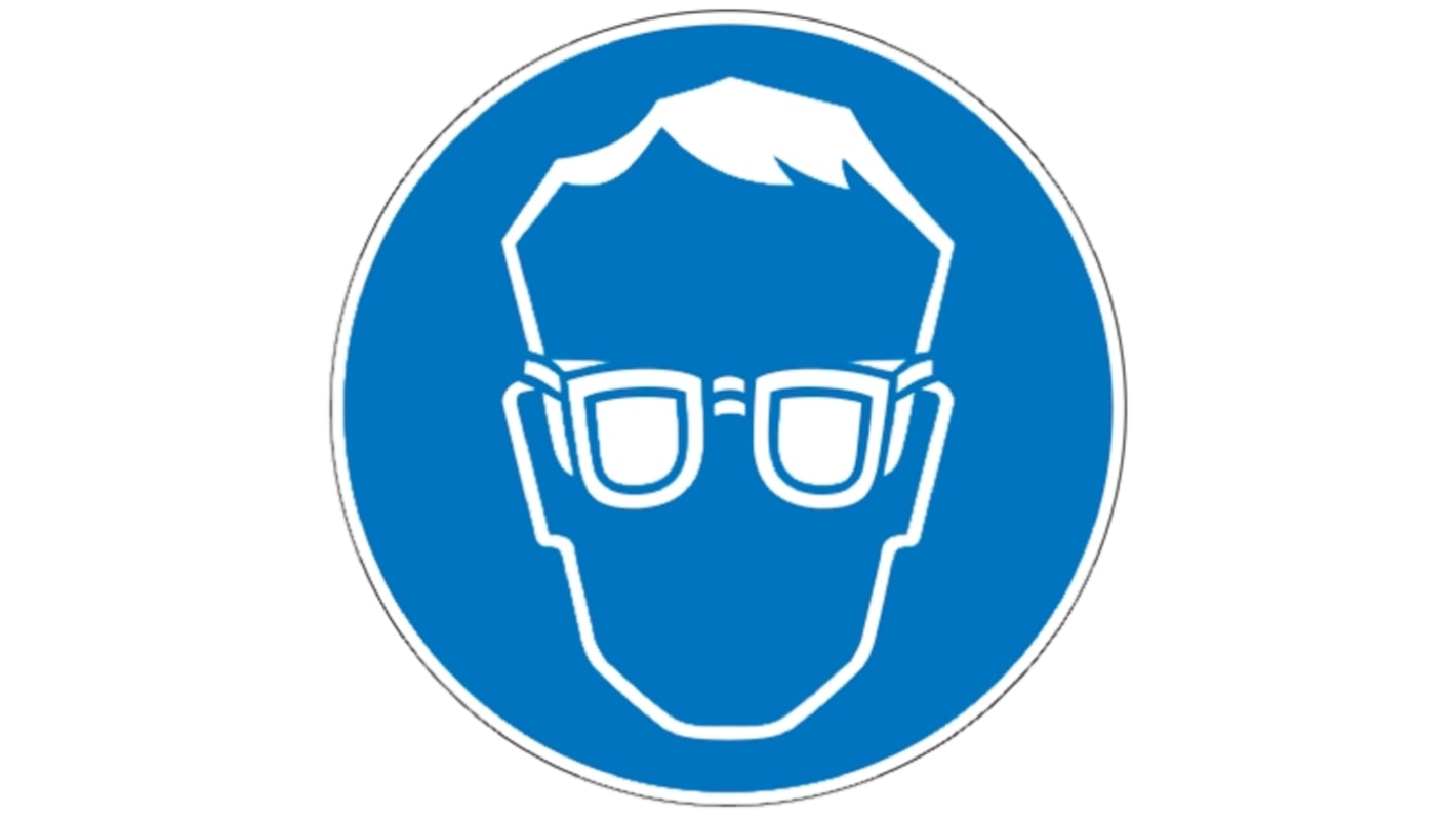 Brady PET Mandatory Eye Protection Sign With Pictogram Only Text