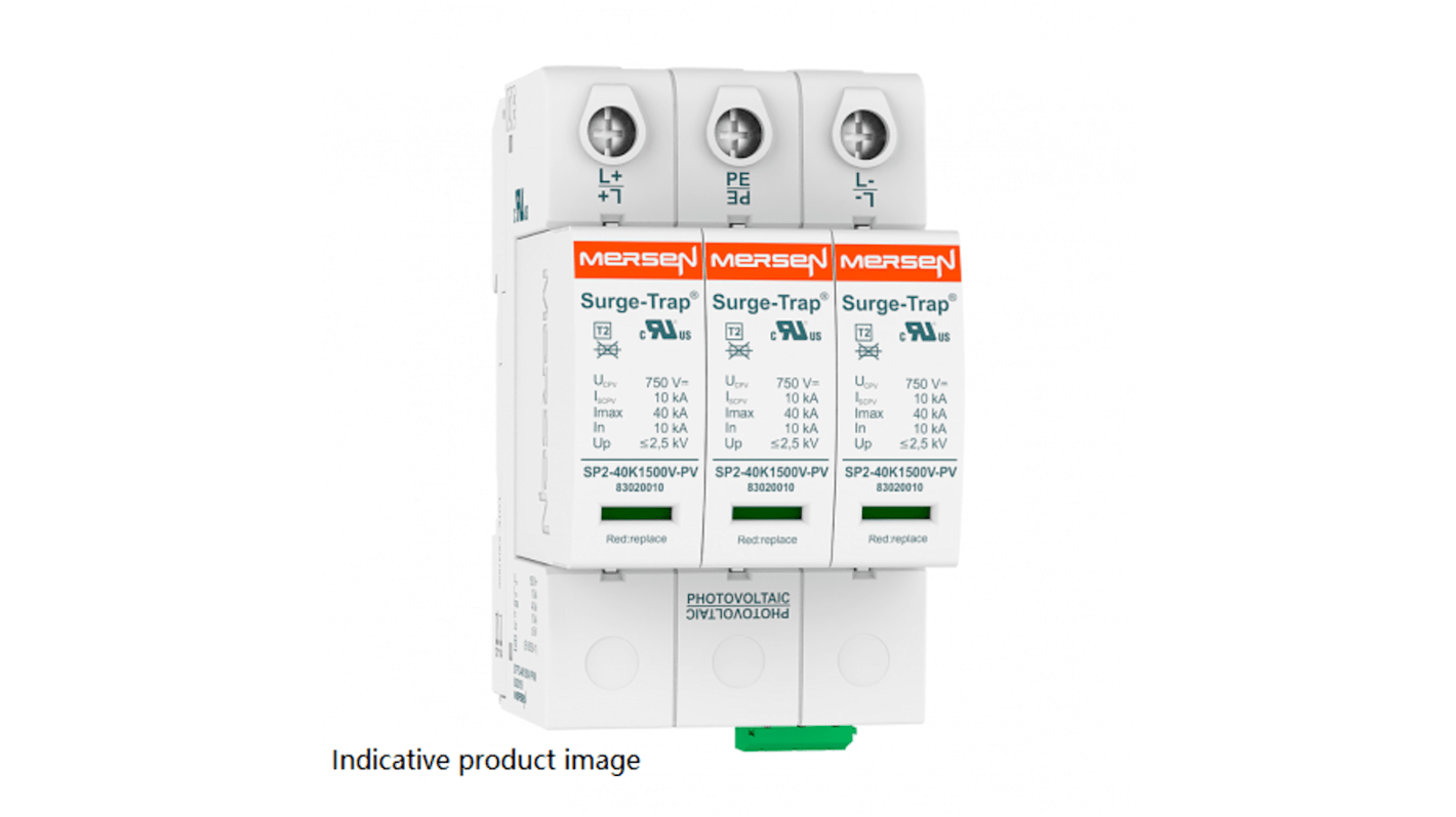 Fusibile a cartuccia di ricambio per SPD Mersen di tipo 2 Mersen, 530 V c.a. max, Plug in