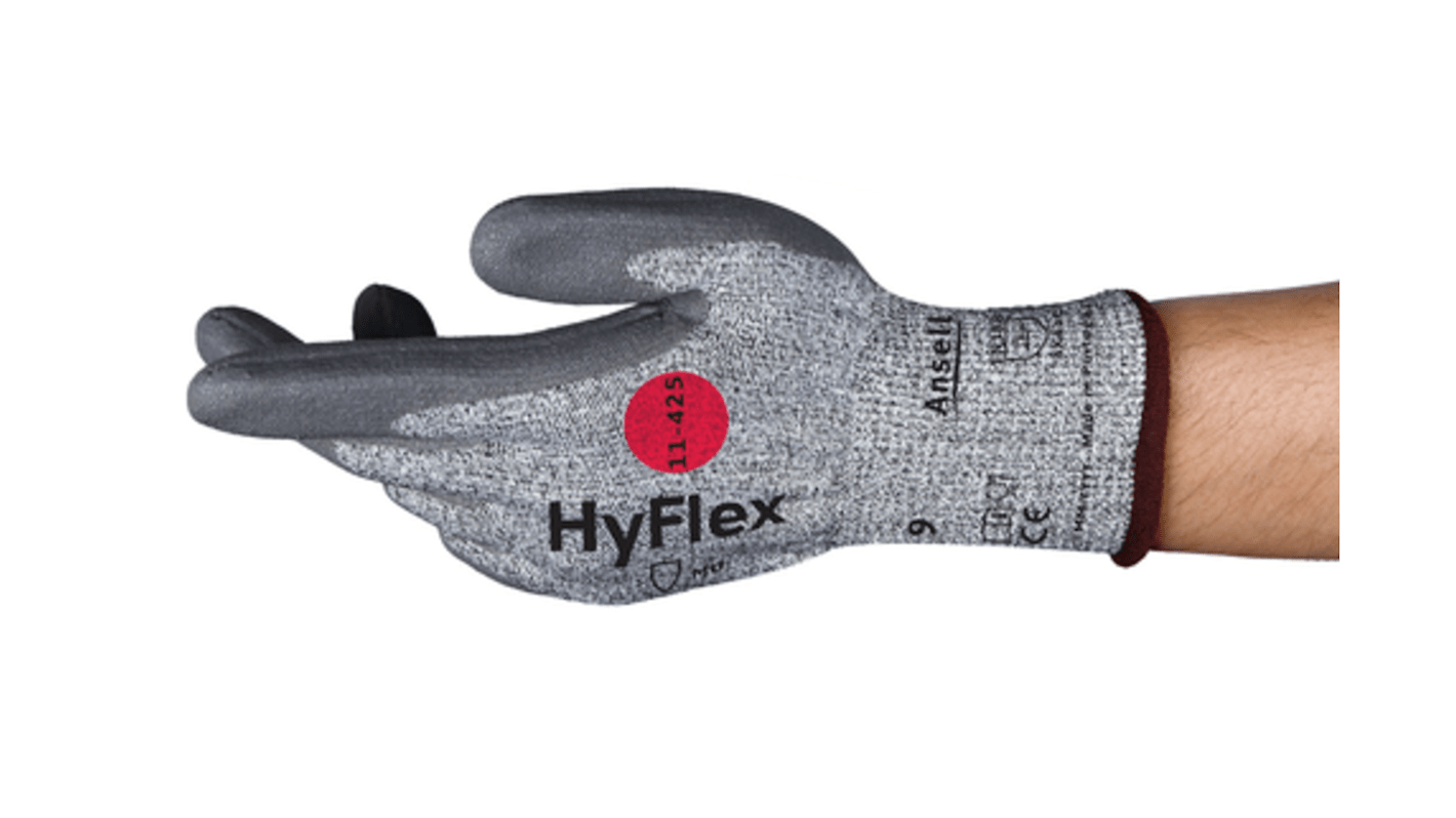 Guanti da lavoro Ansell HyFlex 11-425, Tg. 9, in Poliammide, col. Grigio