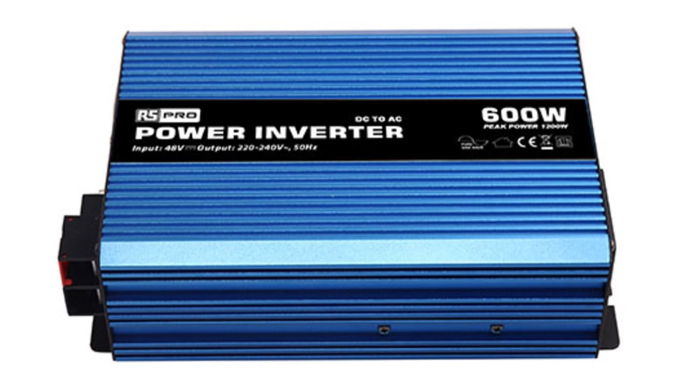 Inverter di potenza RS PRO, ingresso 48V, uscita 230V, 5.22A, 600W, connettore Universale