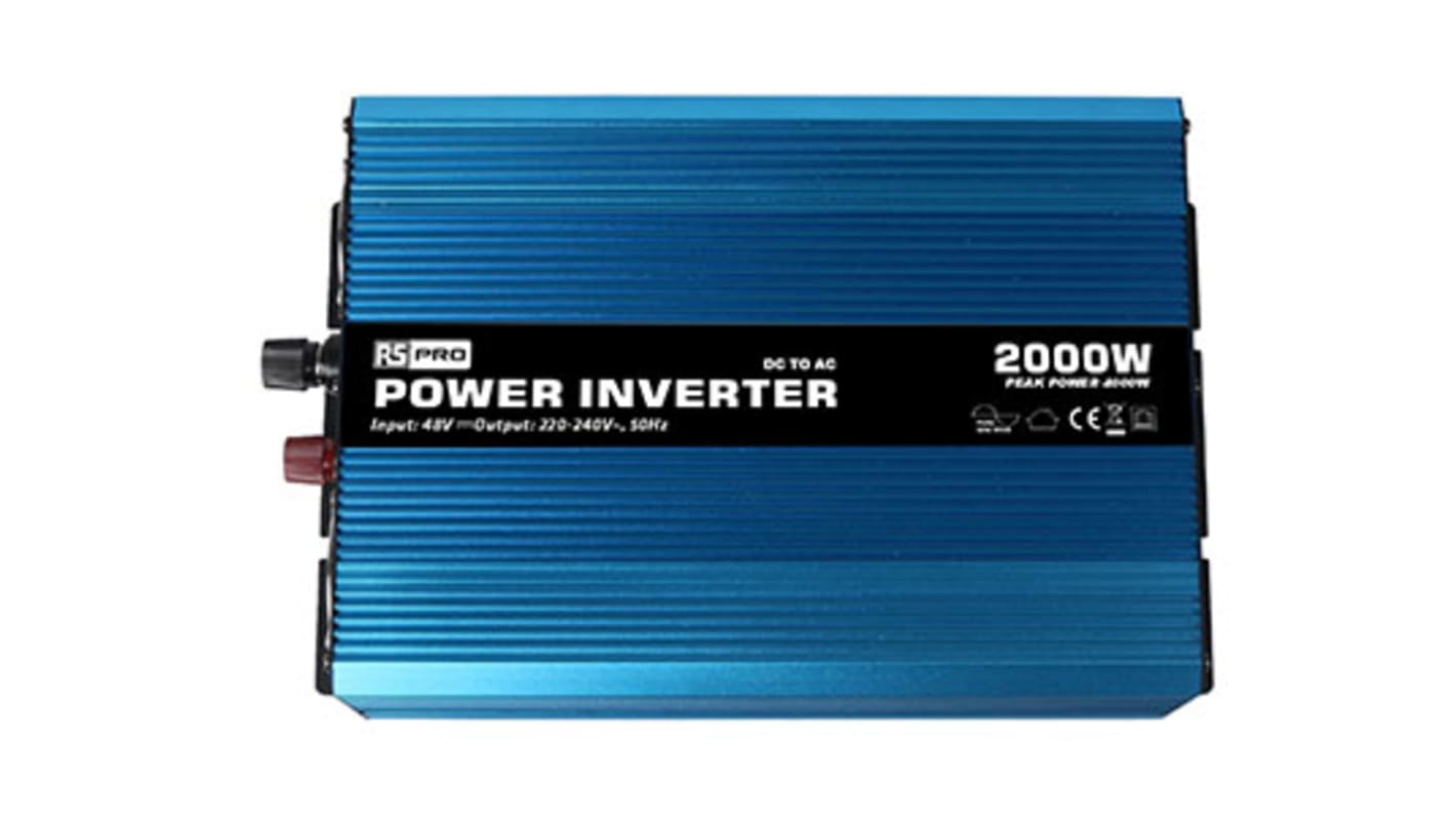 RS PRO Pure Sine Wave 2000W Power Inverter, 48V Input, 230V Output