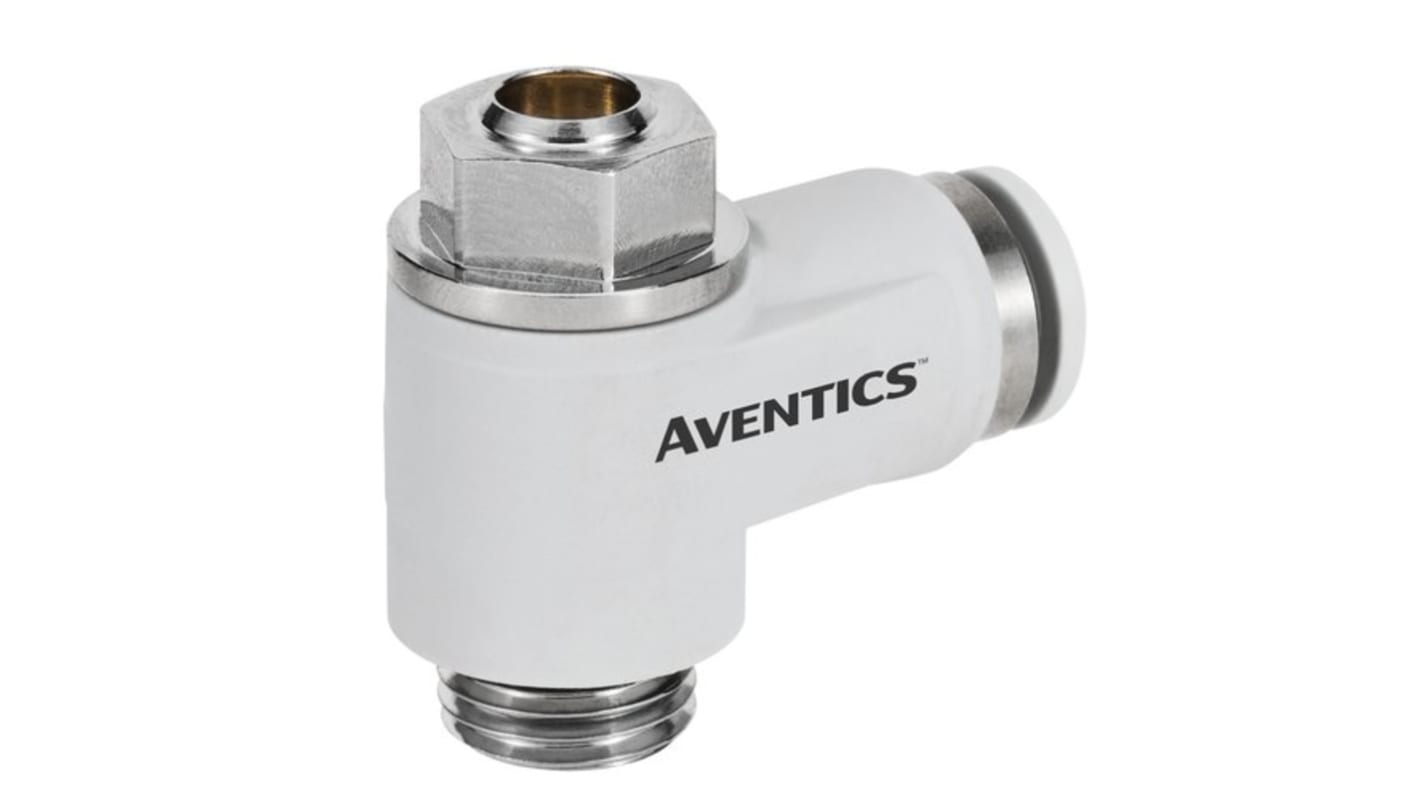 EMERSON – AVENTICS 气动单向阀, 开启压力0.5bar, 最大10 bar, 0°C→+60°C, G 1/4 外螺纹螺纹进口, 8mm管出口, PA主体, CC04系列
