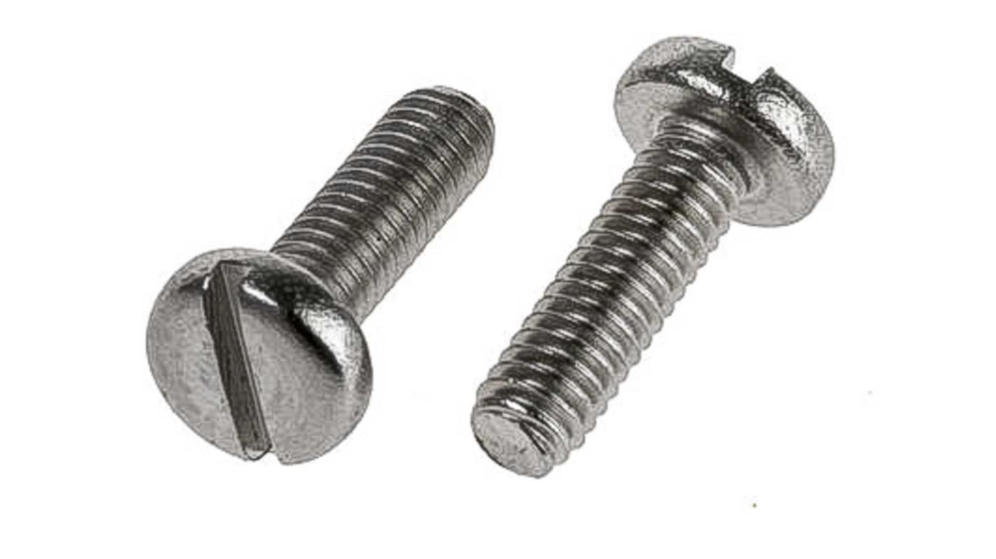RS PRO Slot Pan A2 304 Stainless Steel Machine Screws DIN 85, M2x4.0mm