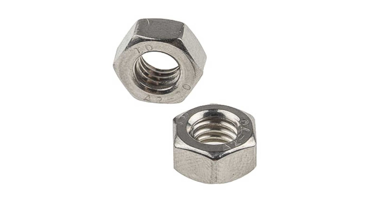 RS PRO Sechskantmuttern, M1.6 Edelstahl 3.20mm A2 304 DIN 934
