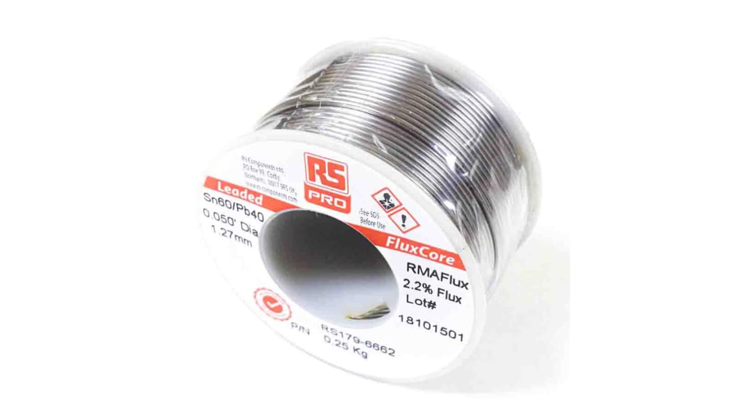 RS PRO Wire, 1.2mm Lead solder, 183°C Melting Point