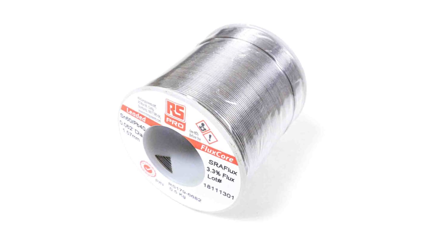 Lega saldante con piombo RS PRO, Ø 0.7mm, punto fusione 183°C, 500g