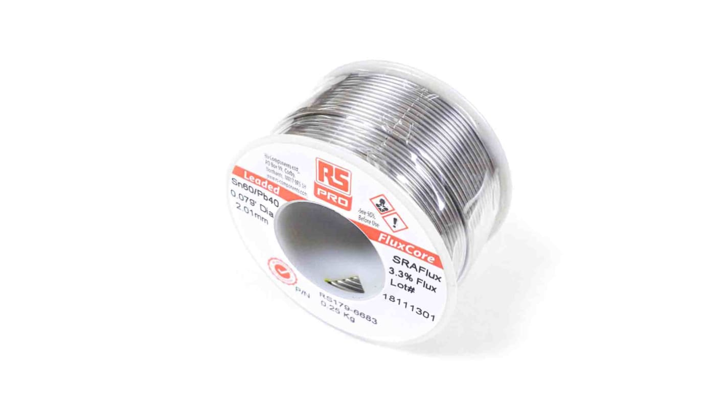 RS PRO Wire, 2mm Lead solder, 183°C Melting Point