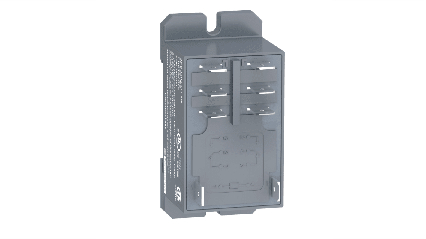 Schneider Electric DIN Rail, Panel Mount Power Relay, 12V dc Coil, 25 A @ 28 V dc, 30 A @ 250 V ac Switching Current,