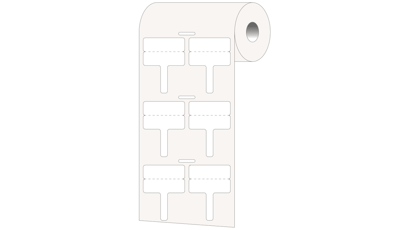 贝迪 白色条码纸, 聚丙烯, 30.00mm x 10mm标签, 用于BBP11, BBP12, PR Plus, THT 25 mm Core Printers, B-425A Polypropylene Flag系列