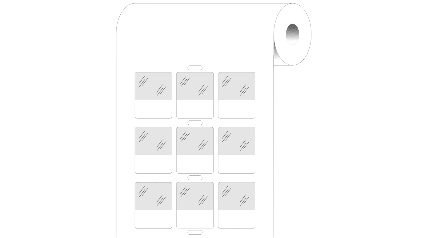 Brady B-427 Self-laminating Vinyl Transparent/White Cable Labels, 25.4mm Width, 31.75mm Height, 3000 Qty