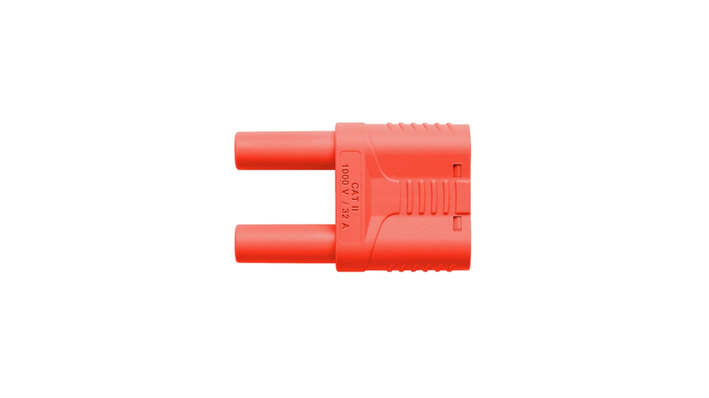 Schutzinger 4 mm Bananenstecker Rot, Kontakt vernickelt