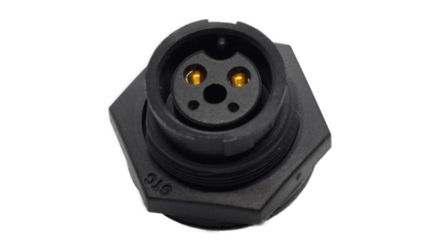 Conector híbrido de potencia y señal RS PRO hembra de 2 + 2 vías hembra, Montaje trasero, IP67