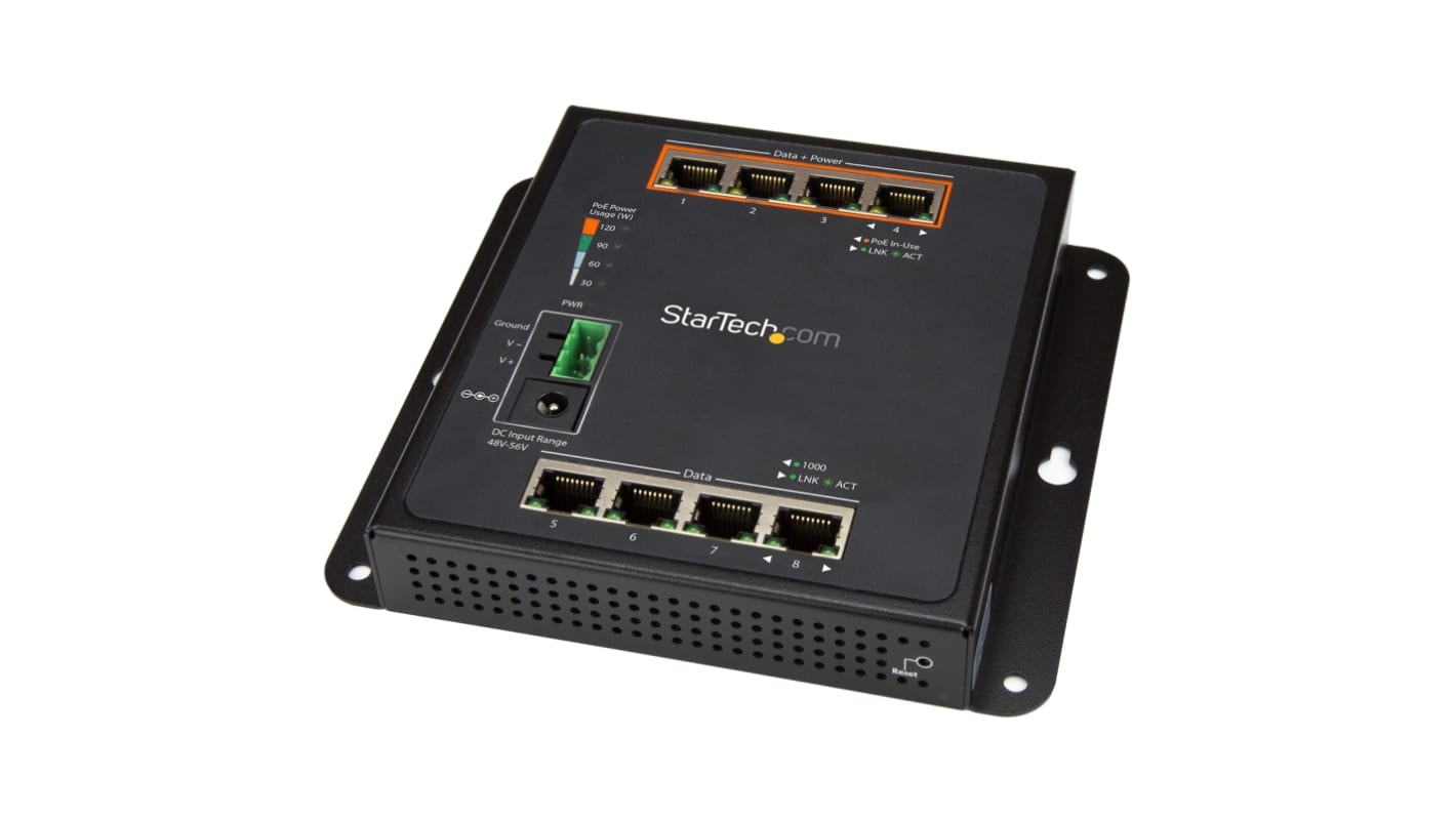 StarTech.com IES81GPOEW, Managed 8 Port Ethernet Switch With PoE M