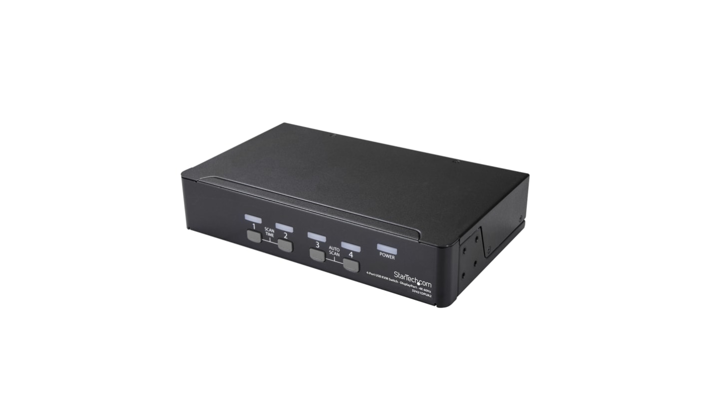 StarTech.com 4 Port USB DisplayPort KVM Switch, 3.5 mm Stereo 3840 x 2160 Maximum Resolution