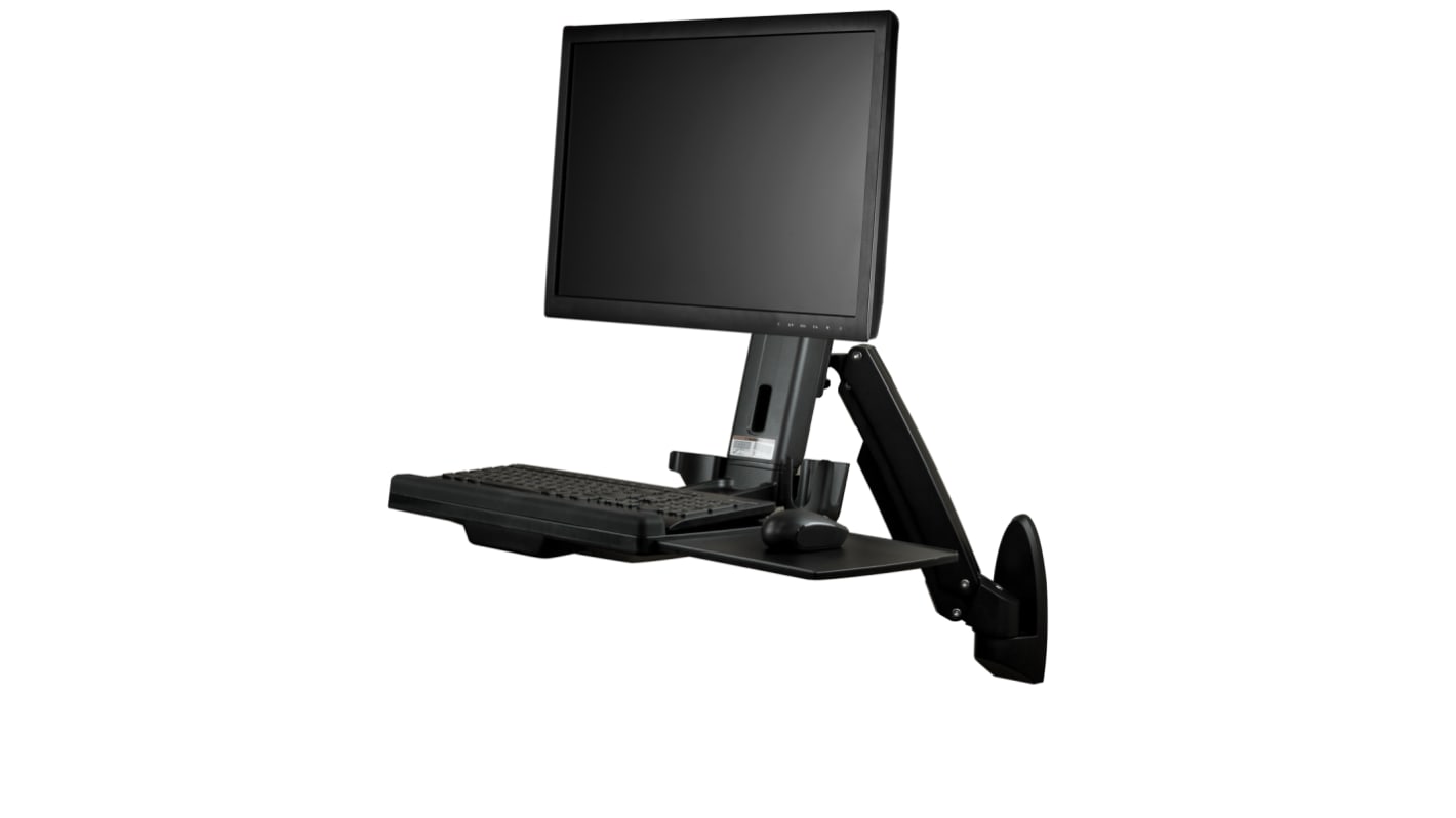 StarTech.com Wall Mounted Sit-Stand Desk, Max 24in Monitor, 1 Supported Display(s) With Extension Arm
