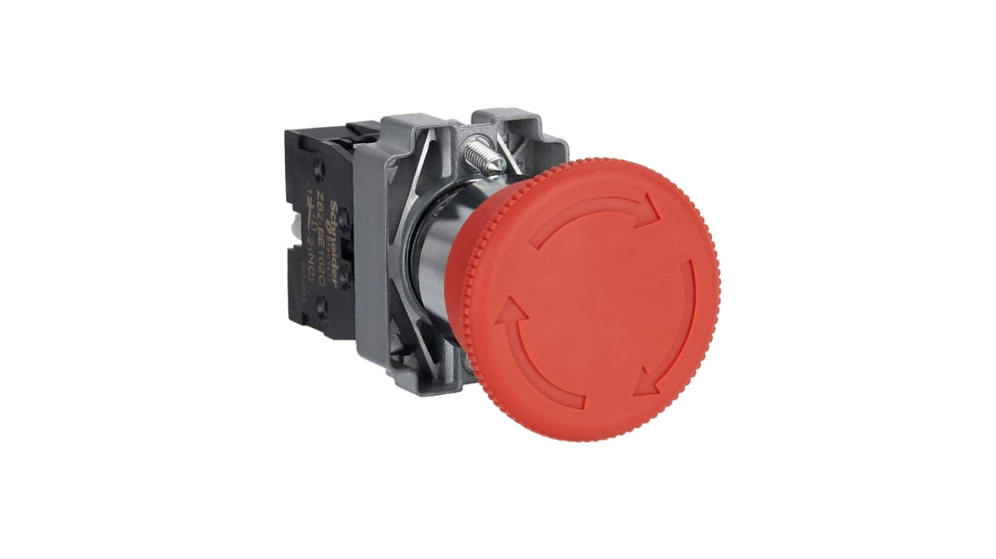 Schneider Electric Φ22mm急停按钮, 面板安装, 1 常闭触点, 扭曲释放