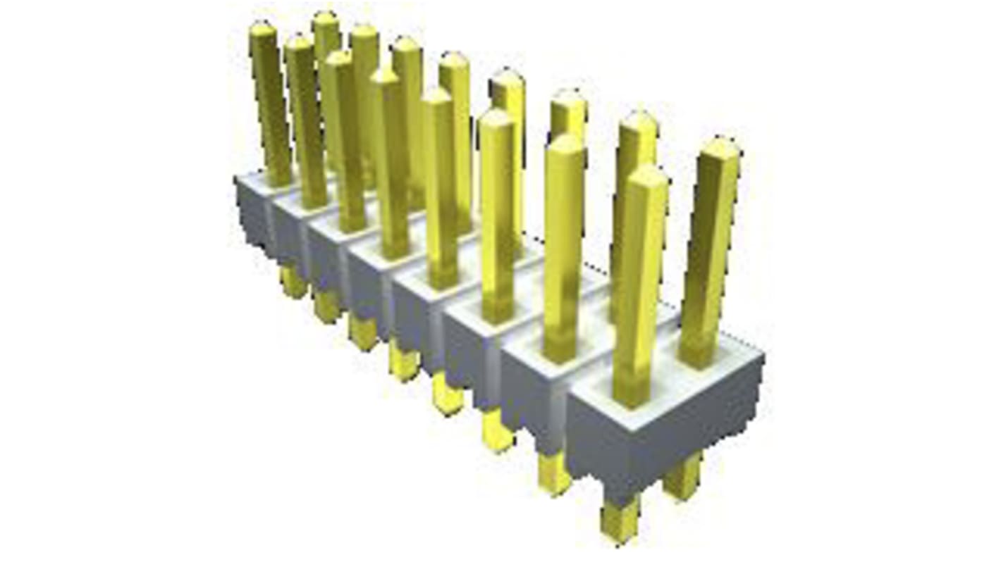 Samtec HTSW Series Straight Through Hole Pin Header, 6 Contact(s), 2.54mm Pitch, 1 Row(s), Unshrouded