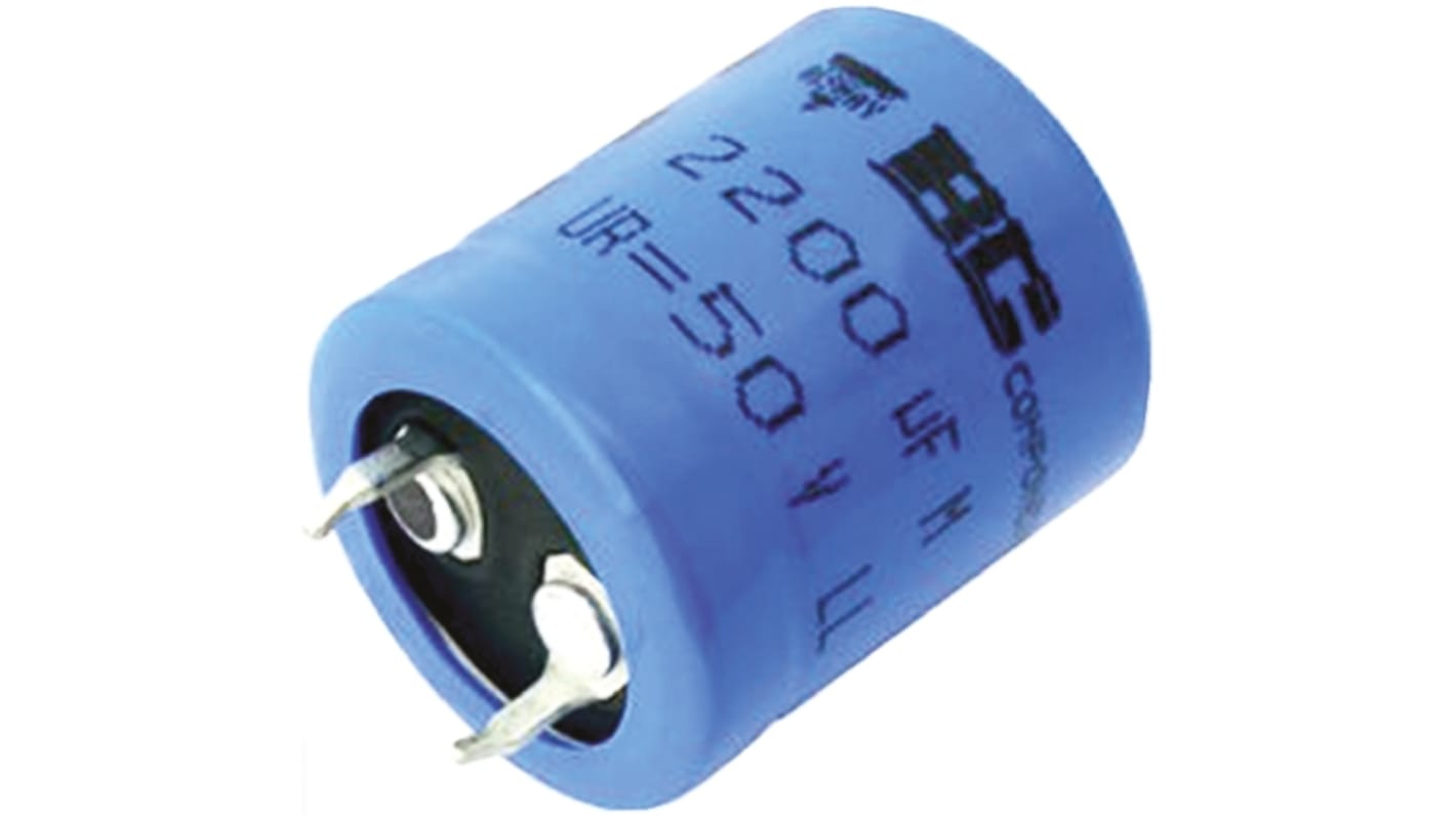 Condensatore Vishay, serie 056 PSM-SI, 2200μF, 100V cc, ±20%, +85°C, Ad innesto