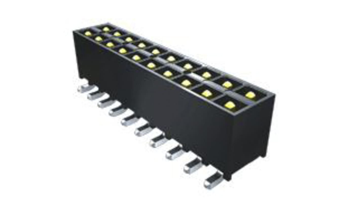 Samtec IPT1 Series Right Angle Through Hole PCB Header, 10 Contact(s), 2.54mm Pitch, 2 Row(s), Shrouded
