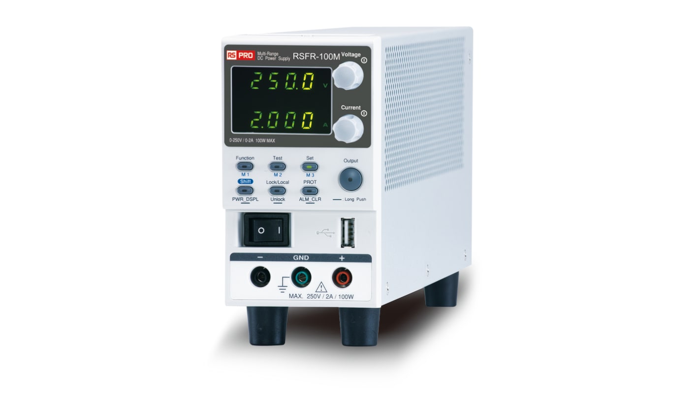 Zasilacz laboratoryjny 0 → 250V 2A RS PRO 100W
