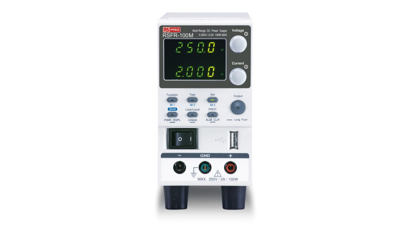 Zasilacz laboratoryjny 0 → 250V 2A RS PRO 100W Zasilacz bez wentylatora