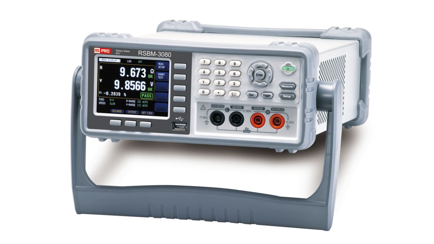 RS PRO RSBM-3080 Ohmmeter, 32000 Ω Max, 100nΩ Resolution, 4 Wire