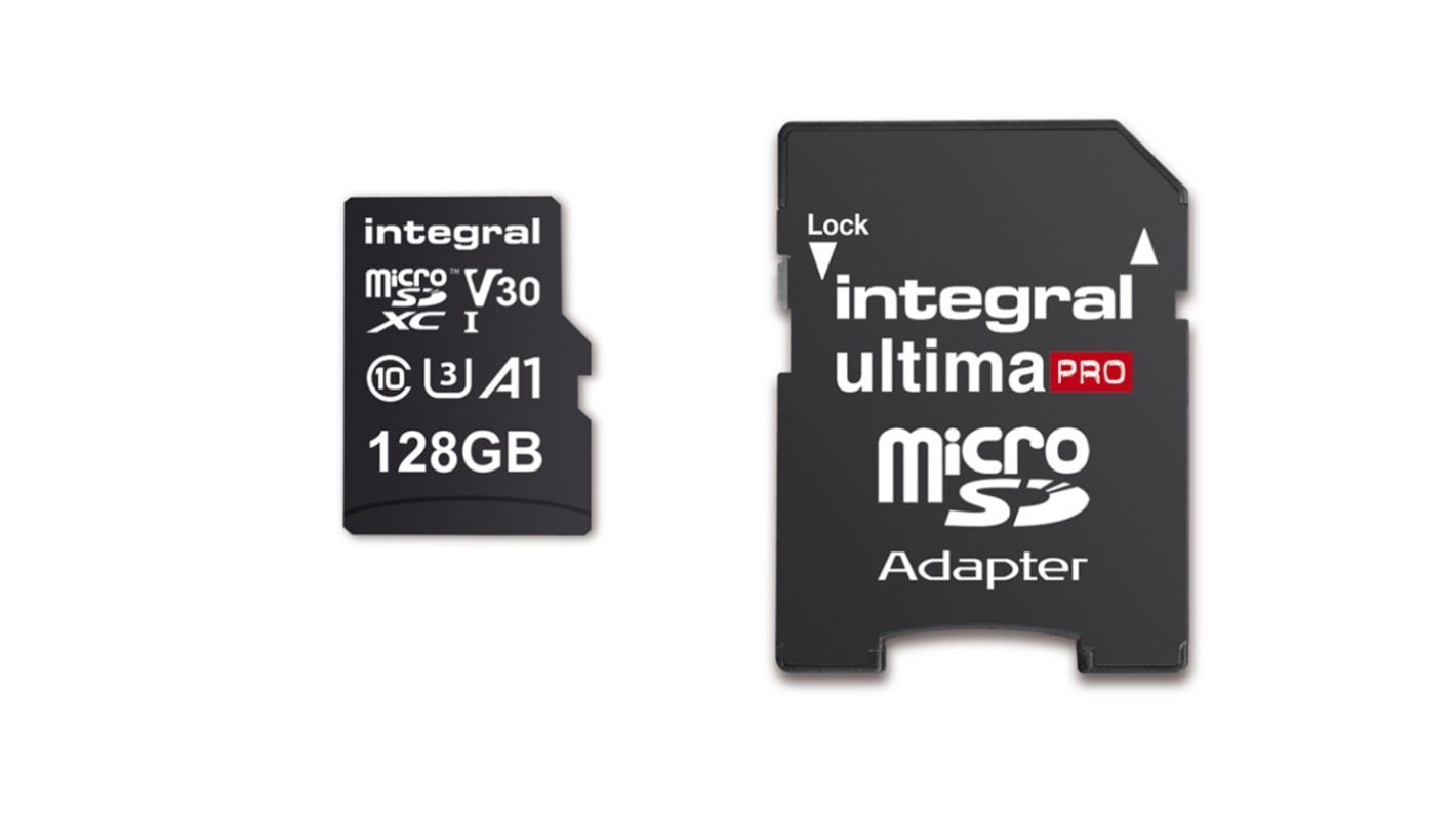 Integral Memory 128 GB MicroSDXC卡, Class 10, UHS-1 U3, -25 → +70°C, ultimaPRO系列