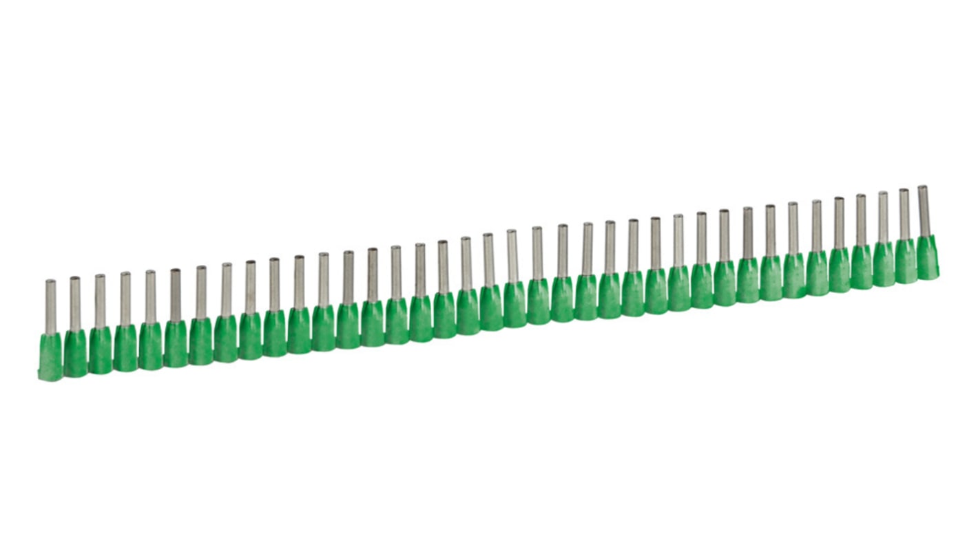 Legrand, Starfix Insulated Crimp Bootlace Ferrule, 8mm Pin Length, 1.1mm Pin Diameter, 0.34mm² Wire Size, Green