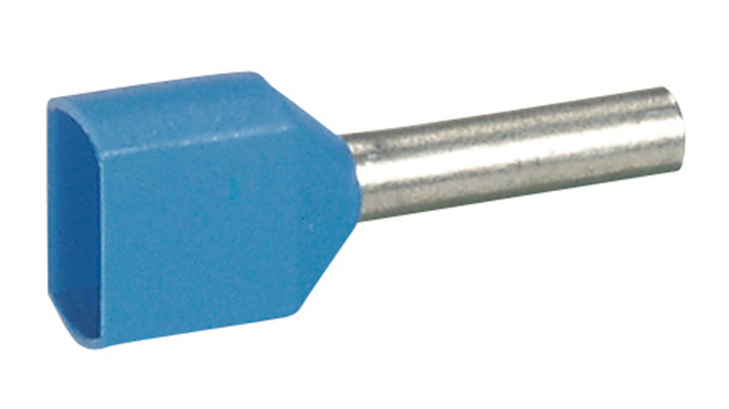 Legrand, Starfix Insulated Crimp Bootlace Ferrule, 8mm Pin Length, 2.1mm Pin Diameter, 0.75mm² Wire Size, Blue