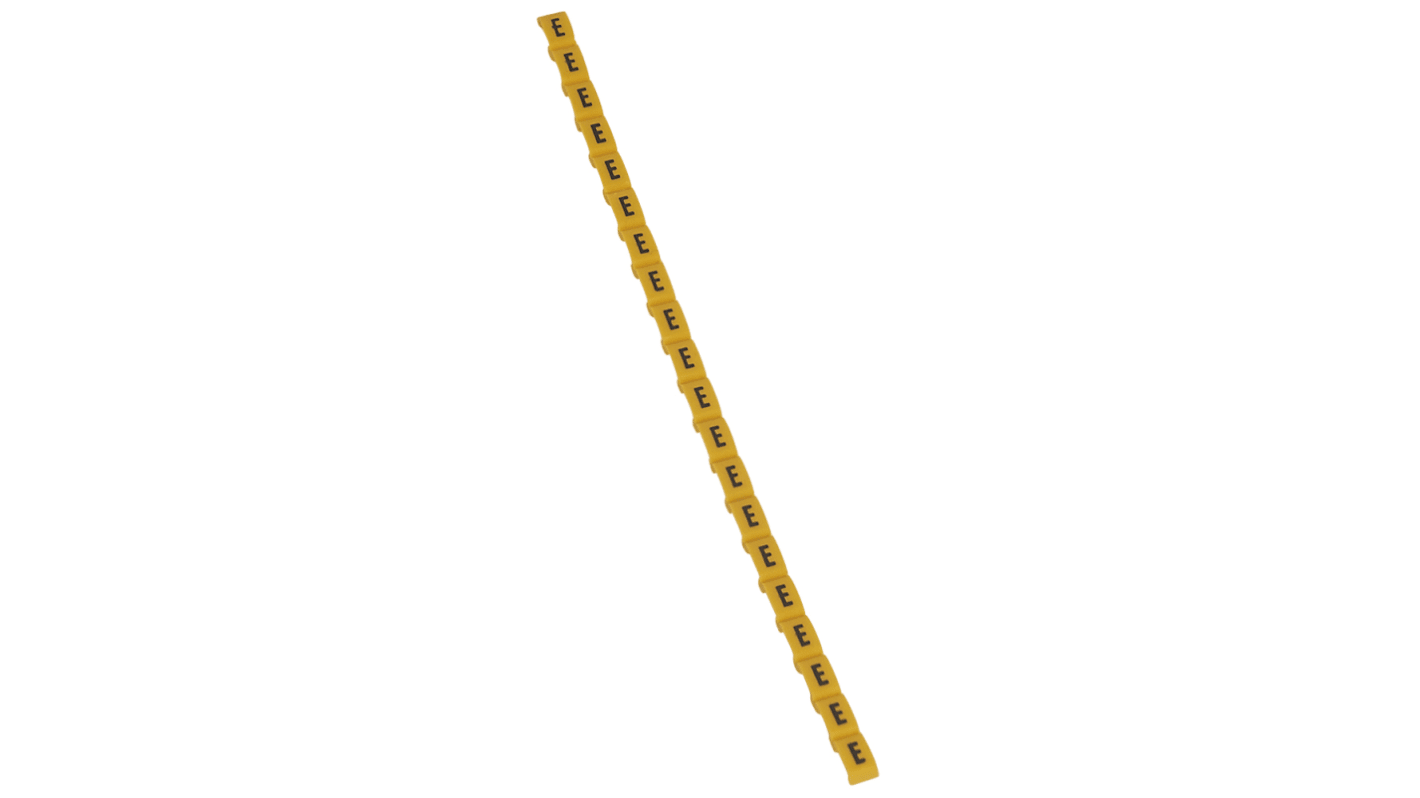 Legrand Cable Tie Cable Markers, Black on Yellow, Pre-printed "E"