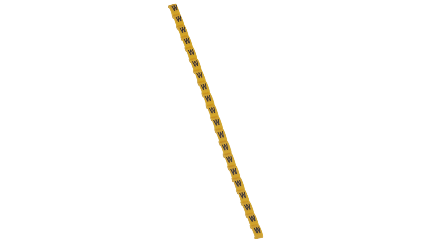 Legrand Cable Tie Cable Markers, Black on Yellow, Pre-printed "W", 0 384 32