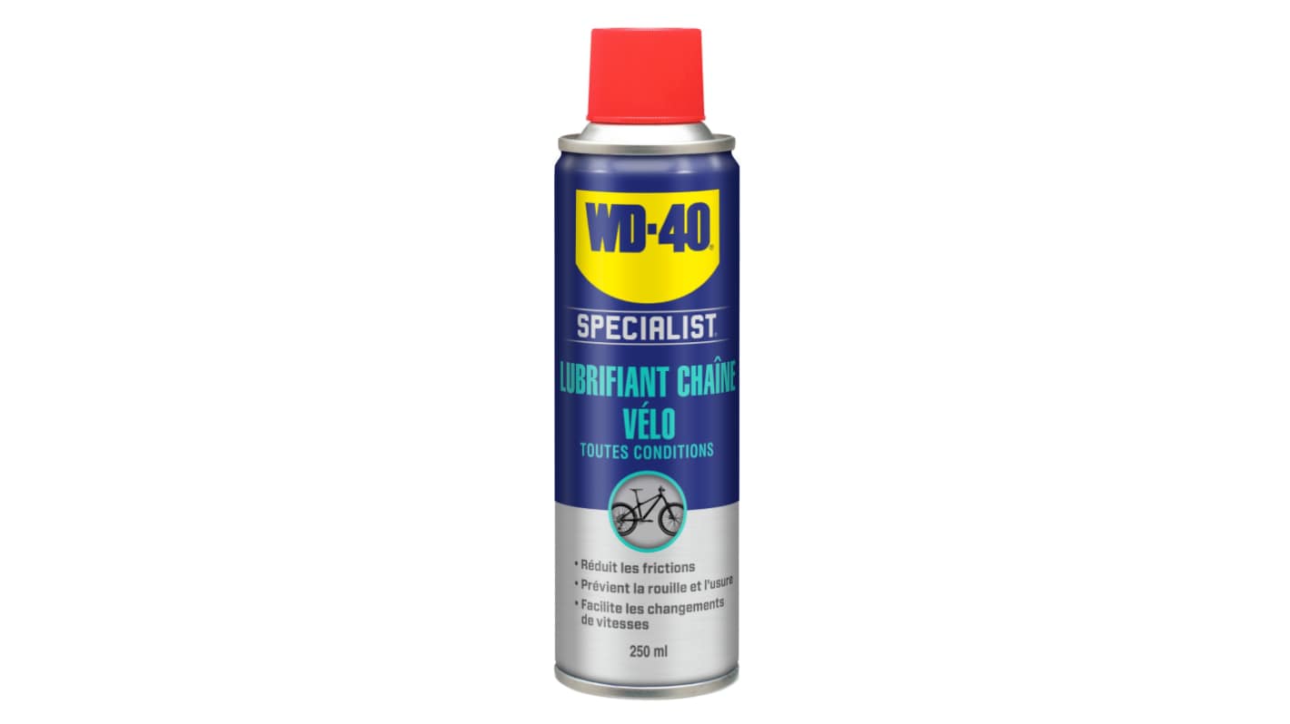 Lubrifiant pour chaînes de vélo Toutes Conditions WD‑40 SPECIALIST VELO, Aérosol 250 ml