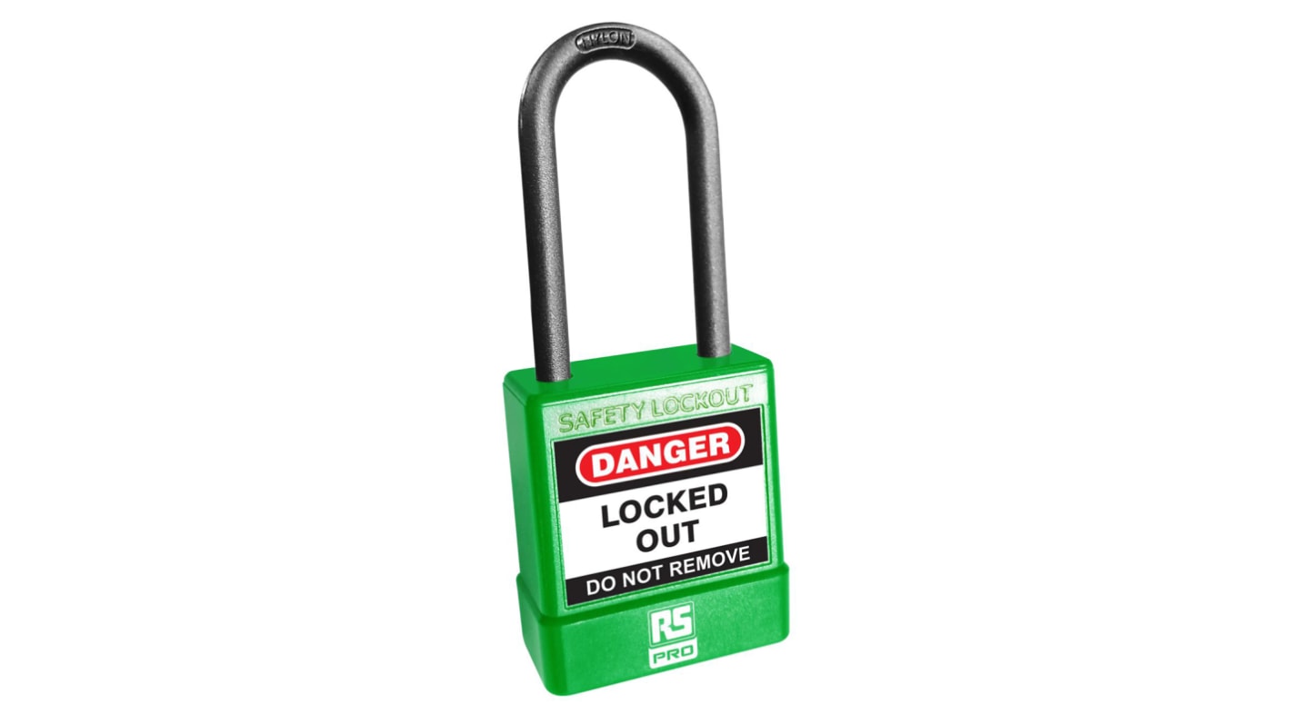 Candado de seguridad RS PRO de ABS, Nylon, punto de conexión máx. 46mm, Ø de grillete 5mm