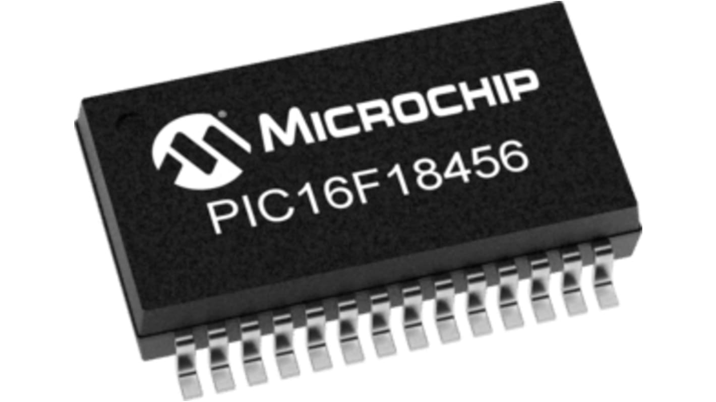 Microchip PIC16F18456-I/SS, 8bit PIC Microcontroller, PIC16F, 32MHz, 28 kB Flash, 28-Pin SSOP