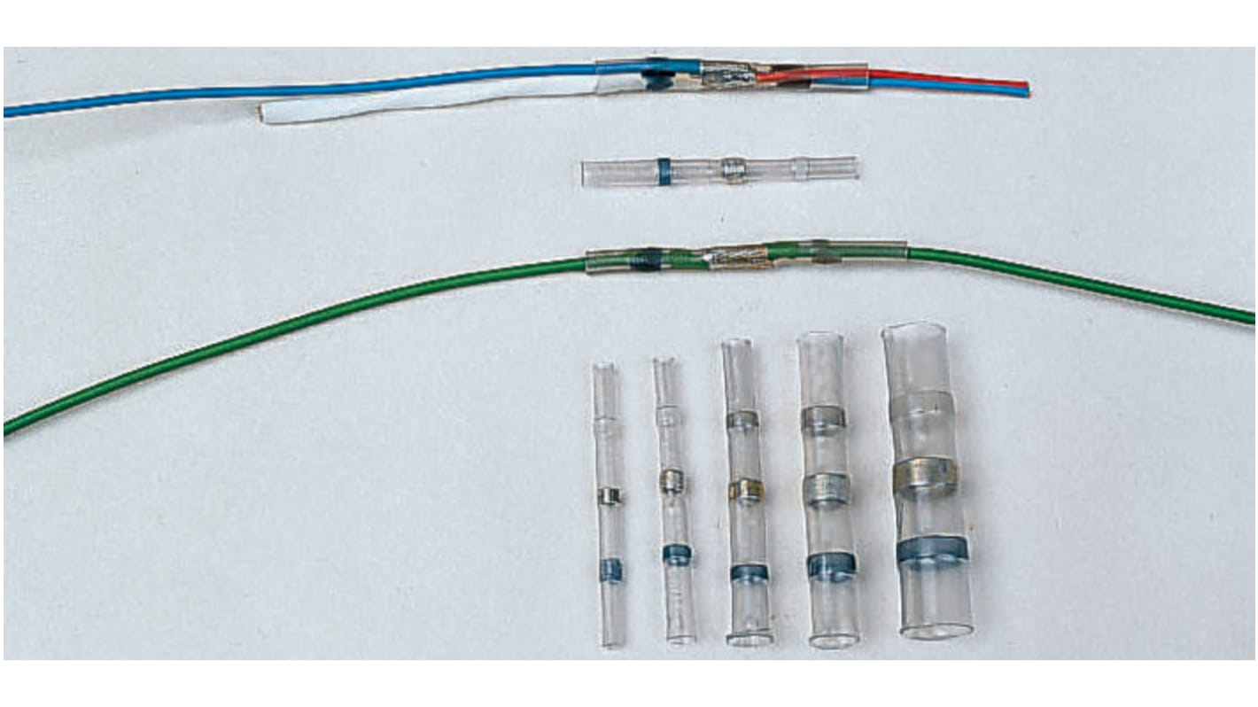 TE Connectivity Transparent Polyolefin Solder Sleeve 42mm Length 1.8 → 4.5mm Cable Diameter