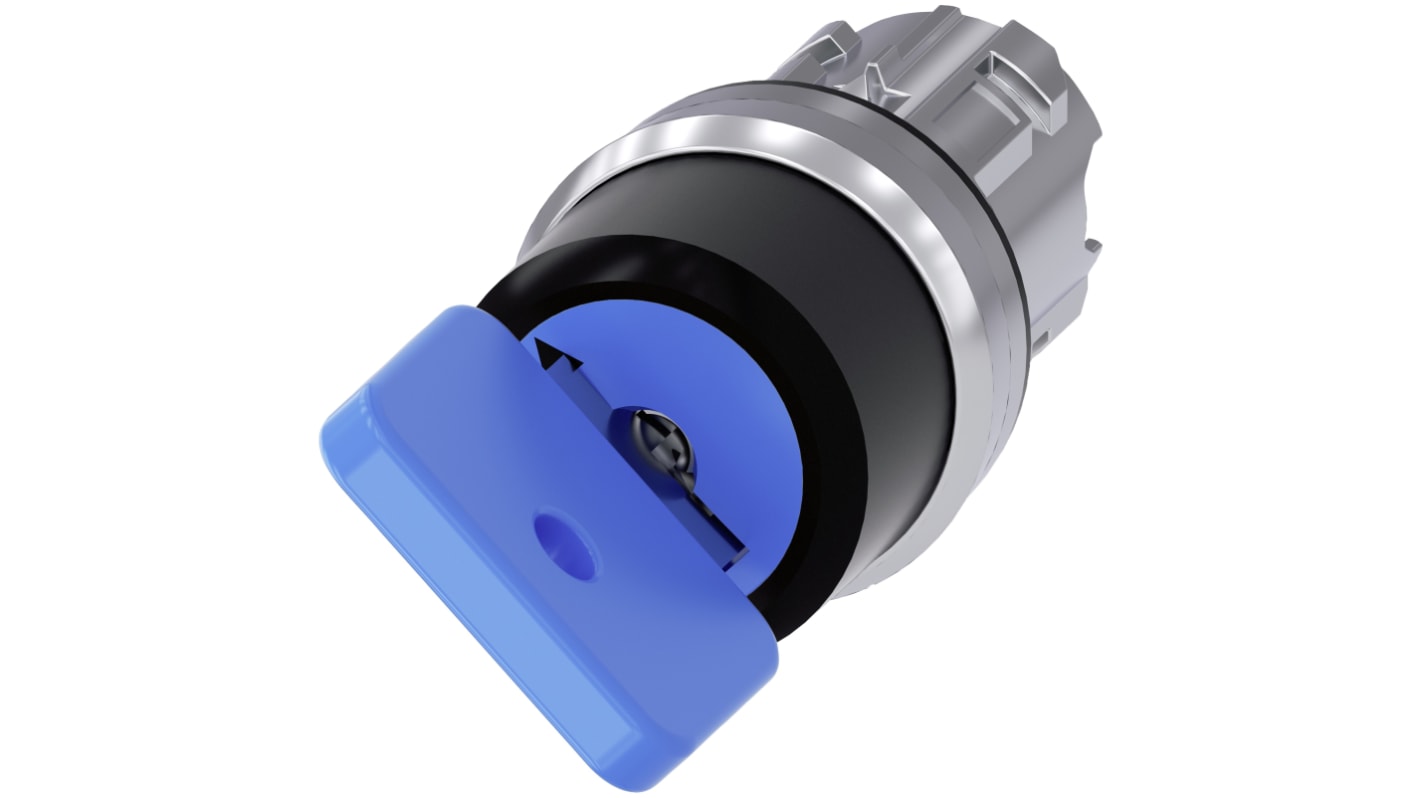 Siemens SIRIUS ACT 3SU10 2-position Key Switch Head, Momentary, 22mm Cutout