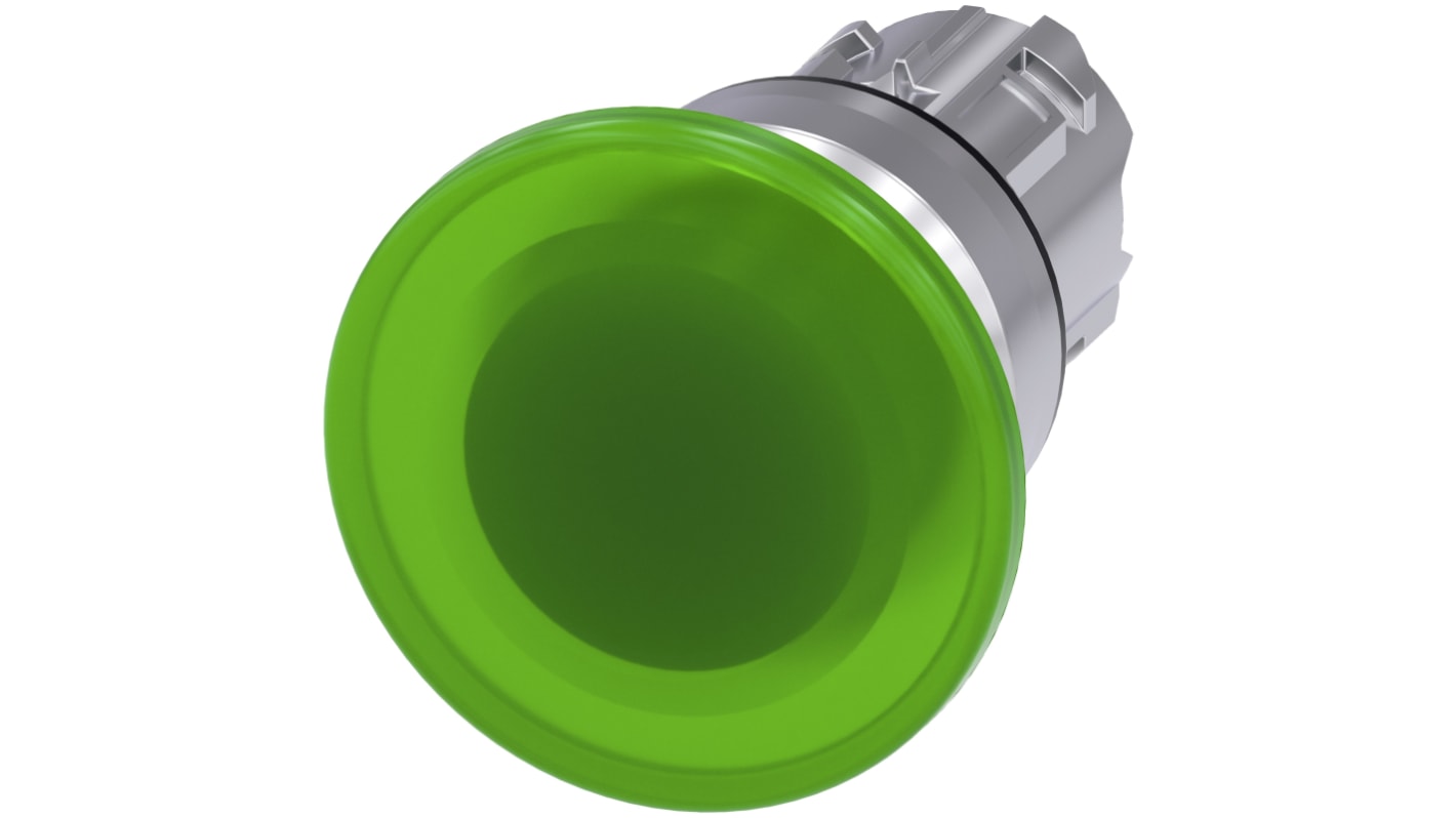 Siemens SIRIUS ACT 3SU10 Series Green Momentary Push Button Head, 22mm Cutout, IP66, IP67, IP69K