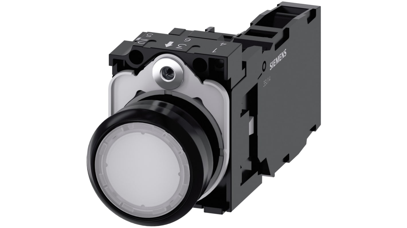 Siemens SIRIUS ACT 3SU11 Series Illuminated Push Button, Panel Mount, 22mm Cutout, SPDT