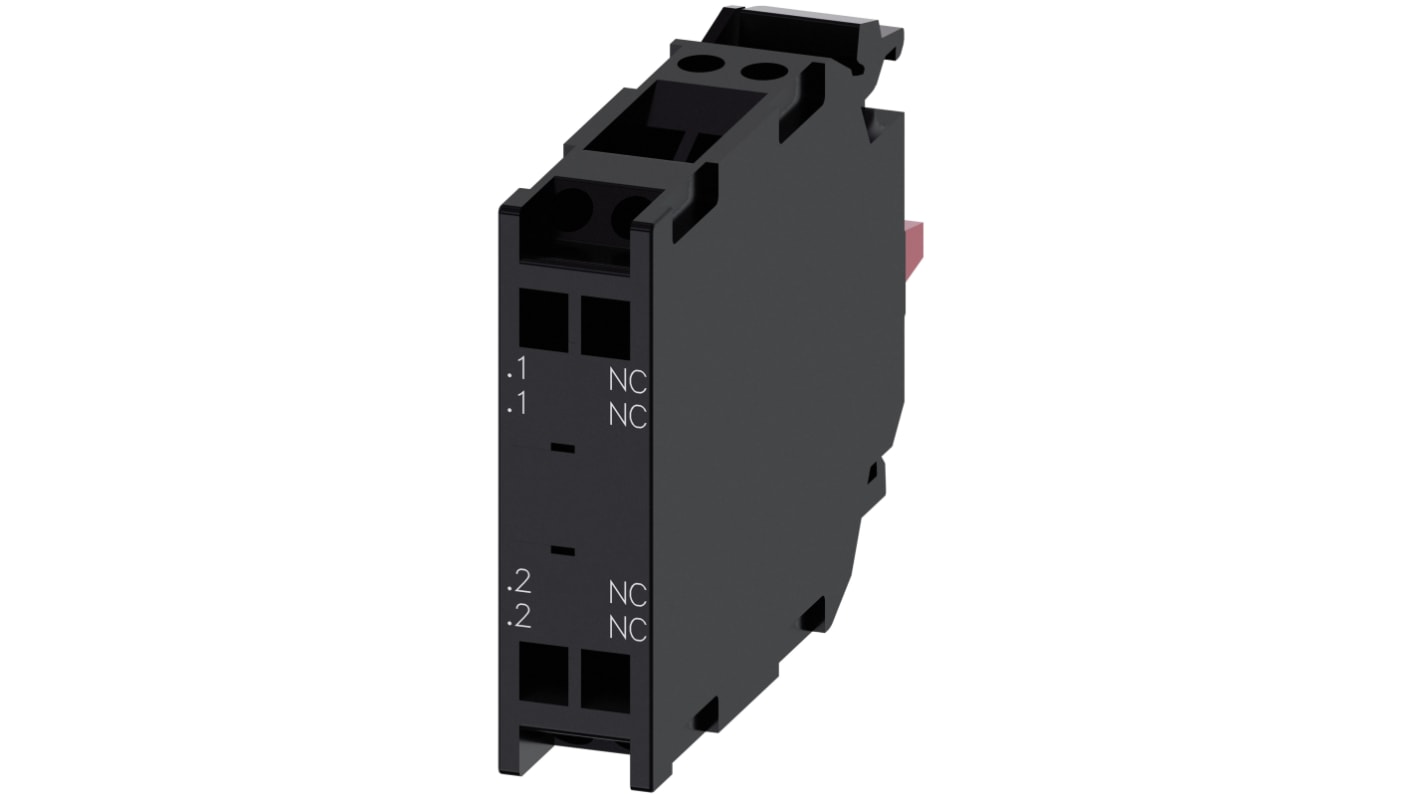 Blocco contatti Siemens, 2NC, 5 → 500V ca/cc, terminali a Molla