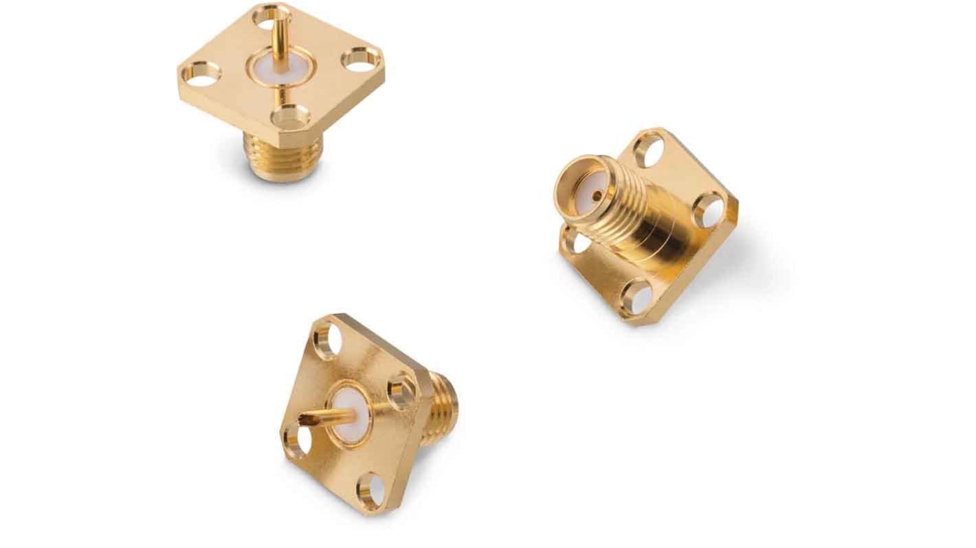 Wurth Elektronik WR-SMA Series, Jack Flange Mount SMA Connector, Solder Termination, Straight Body
