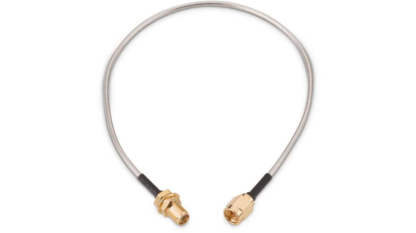 Wurth Elektronik 同轴电缆, 304.8mm长, 50 Ω, 2.15mm外径, SMA公插转SMA母座, 白色