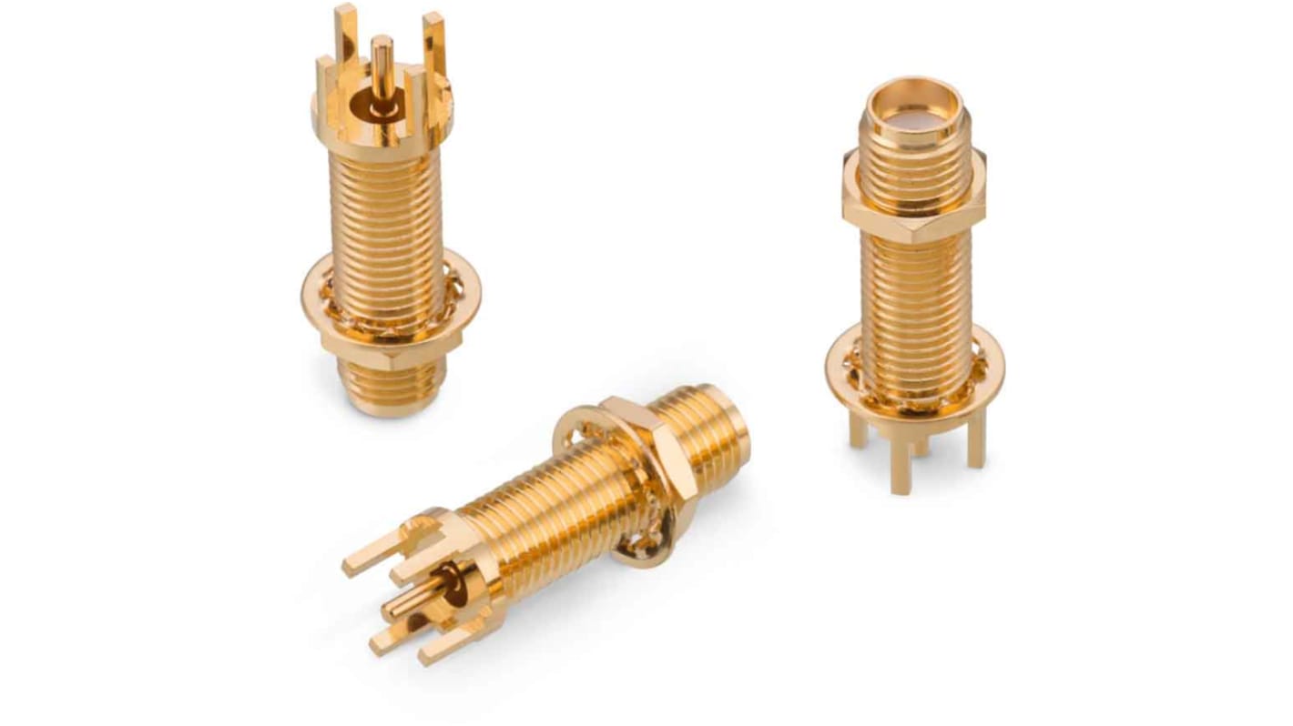 Wurth Elektronik WR-SMA Series, Jack PCB Mount SMA Connector, Solder Termination, Straight Body